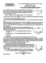 Đề thi chọn học sinh giỏi tỉnh Lớp 9 cấp THCS môn Vật lý - Bảng B - Năm học 2018-2019 - Sở giáo dục và đào tạo Nghệ An (Có đáp án)